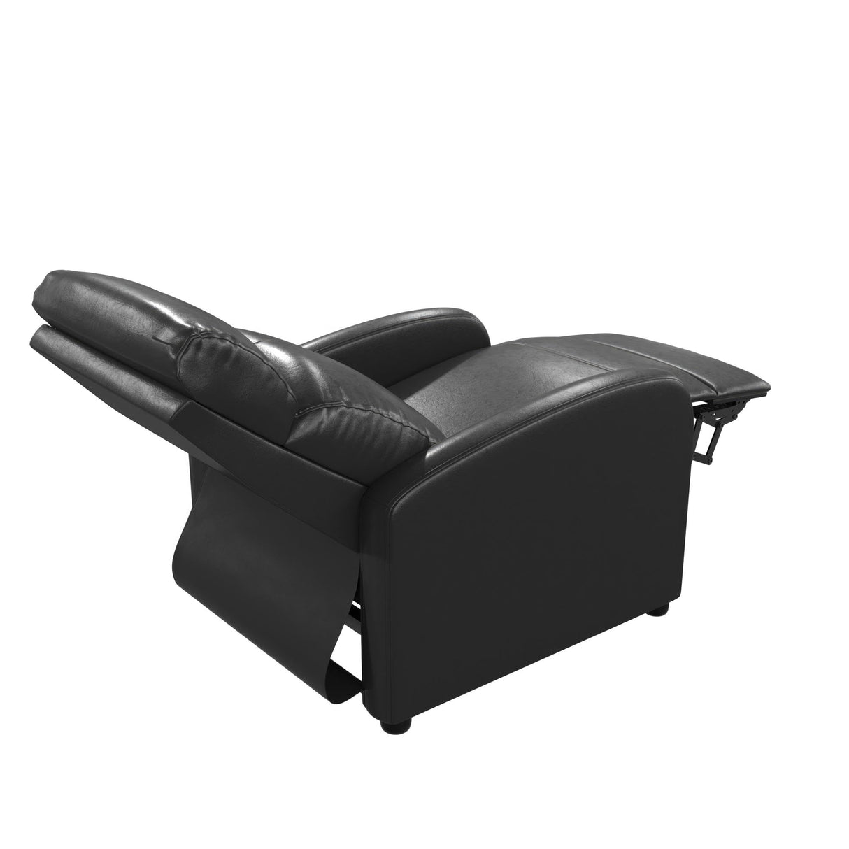 DHP Bobby Pushback Recliner Chair for Living Room, Ergonomic Comfort, Reclining Sofa Chair, Black Faux Leather DHP