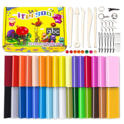 ifergoo Polymer Clay Kits, Oven Bake Clay Model Clay, Safe and Non-Toxic DIY Modeling Clay, Sculpting Clay Tools and Accessories,Ideal Gift for Children, Adults and Artists