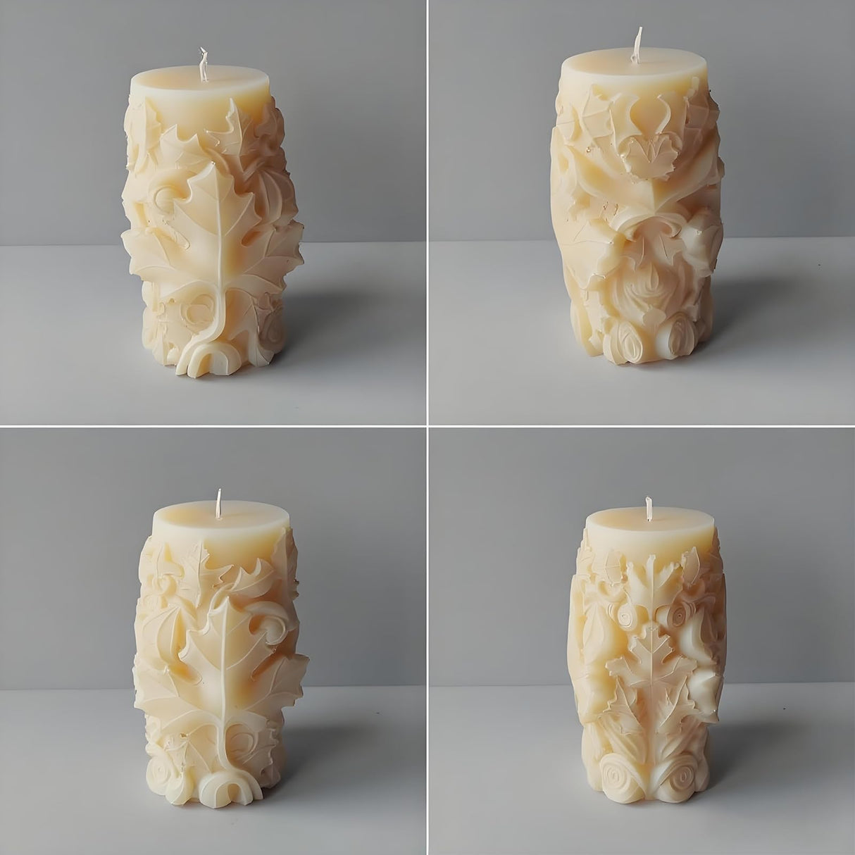 Japleed Maple Leaf Embossed Candle Molds, Autumn Leaves Pillar Candle Silicone Molds, 3D Fall Molds for Soap Wax Epoxy Resin, Fondant Chocolate Cake Dessert Decoration Molds DIY Supplies japleed