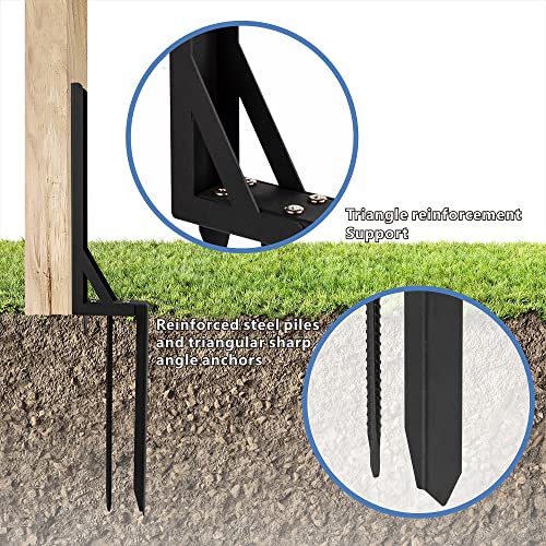 Wpbhk 1PCS Fence Post Repair Kit Heavy Duty Fixer Anchor Ground Spike,Fence Post Support Stake for Repairing Damaged Fence Gate Posts Sign Posts or Wpbhk