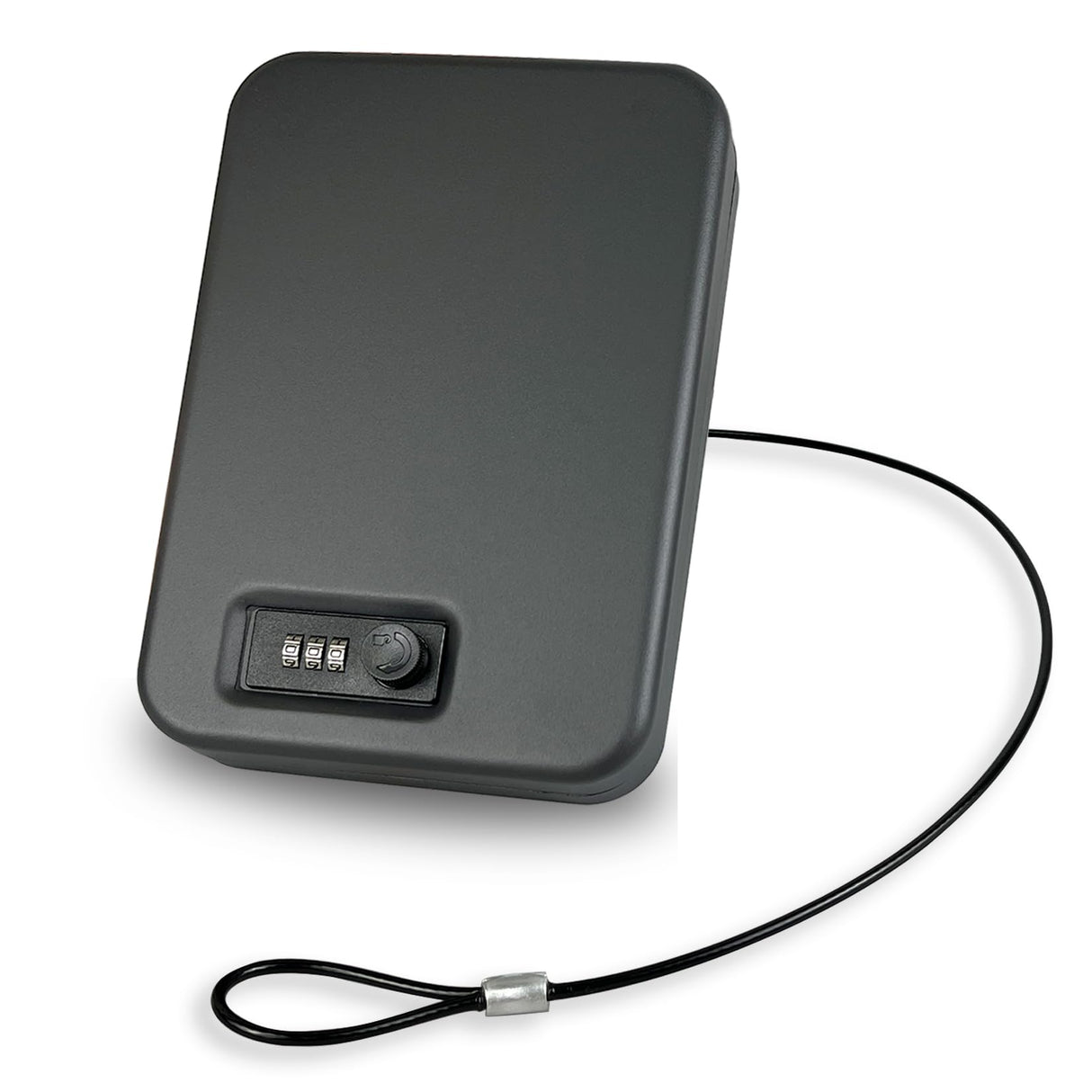 YIYITOOLS Small Gun Safe, Pistol Safe Small Handgun Lock Box with Resettable Combination Lock, Heavy-Duty Alloy Steel Handgun Lock Box, Foam Padding, Security Cable, Ideal for Car,Travel,Home, BLack YIYITOOLS