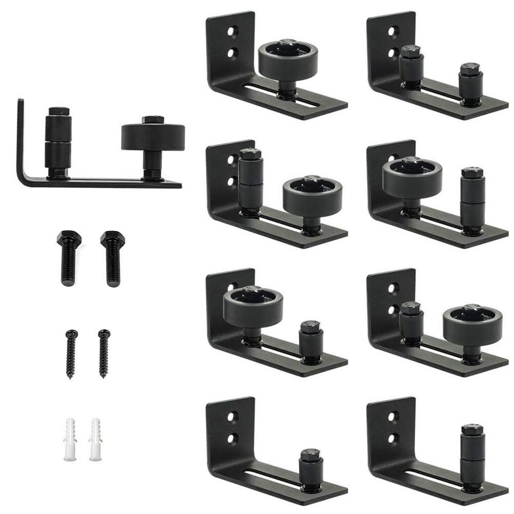 S&Z TOPHAND® 54 in x 80 in PVC Barn Door, Brown Wood Texture, British Brace Barn Door/Modern Style/Sliding Door/Simple Assembly is Required S&Z TOPHAND