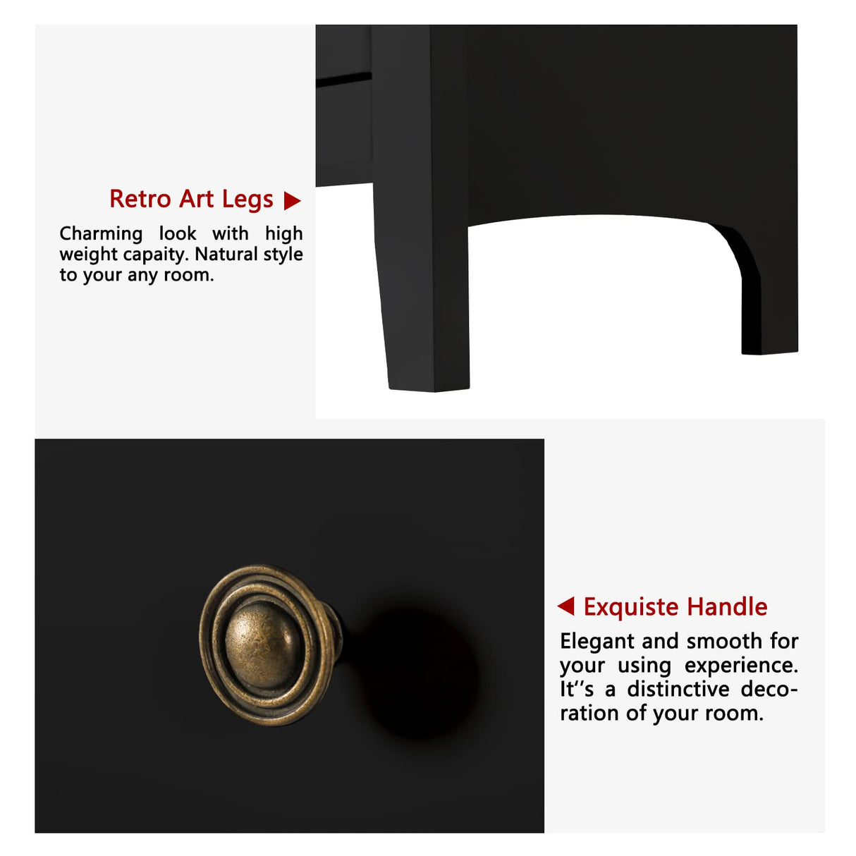 Vikiullf Black Dresser - Modern Dresser for Bedroom, Wooden 7 Drawer Dresser, Storage Cabinet for Bedroom,Living Room, Hallway, Entryway Vikiullf