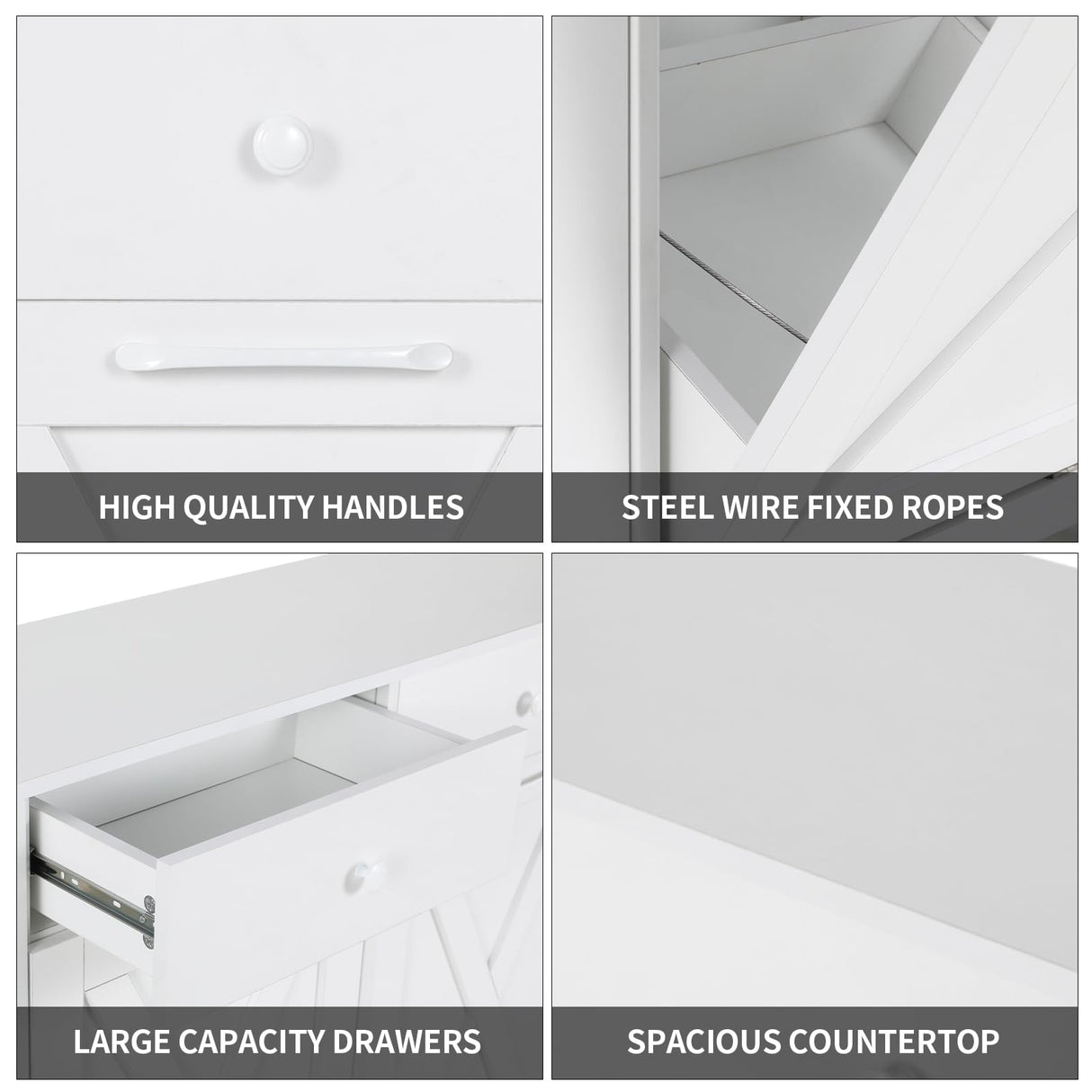 MAMIZO Double Tilt Out Trash Cabinet 10 Gallon*2,Kitchen Garbage Cabinet,Pet-Proof Standing Hidden Dual Laundry Sorter,W/Hideaway Drawer,for Kitchen,Living,Dining Room (White) MAMIZO