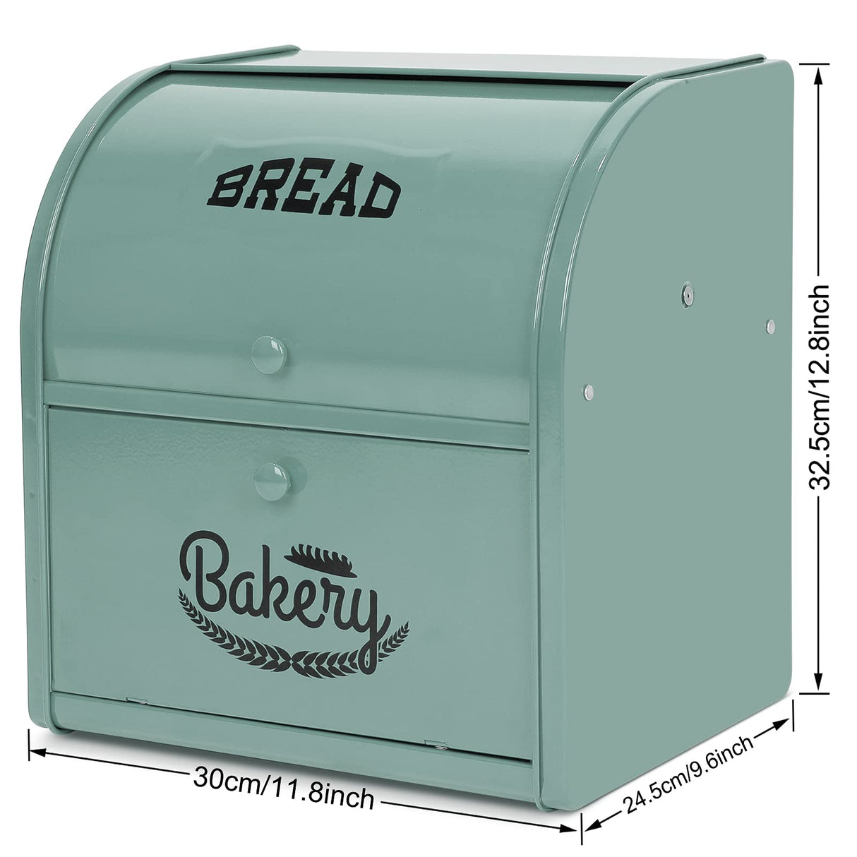 Olebes Bread Box, Metal Bread Box For Kitchen Countertop, Bread Storage Container Holds 2 Loaves Of Bread, High Capacity Breadbox, Bread Holder Suit Farmhouse Kitchen Decor For Counter Olebes