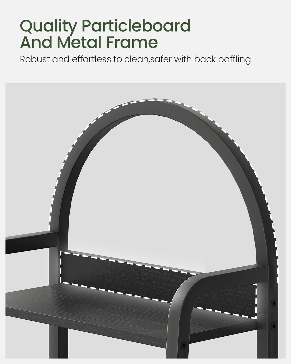 CHOEZON 5 Tier Ladder Shelf with Drawer, Tall Ladder Bookshelf, Standing Bookcase with Metal Frame for Living Room, Bathroom, Home Office, Study, Balcony, Black TCJ07BB