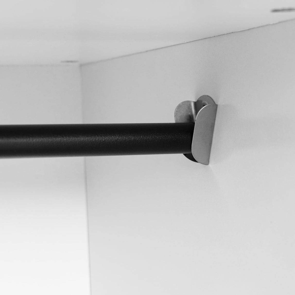 TINIMONI L-Shaped Corner Closet with Dual Hanging Rods, 43.3" Wide Wood Wardrobe Armoire for Efficient Clothes Storage, Space-Saving Design for Bedroom, White TINIMONI