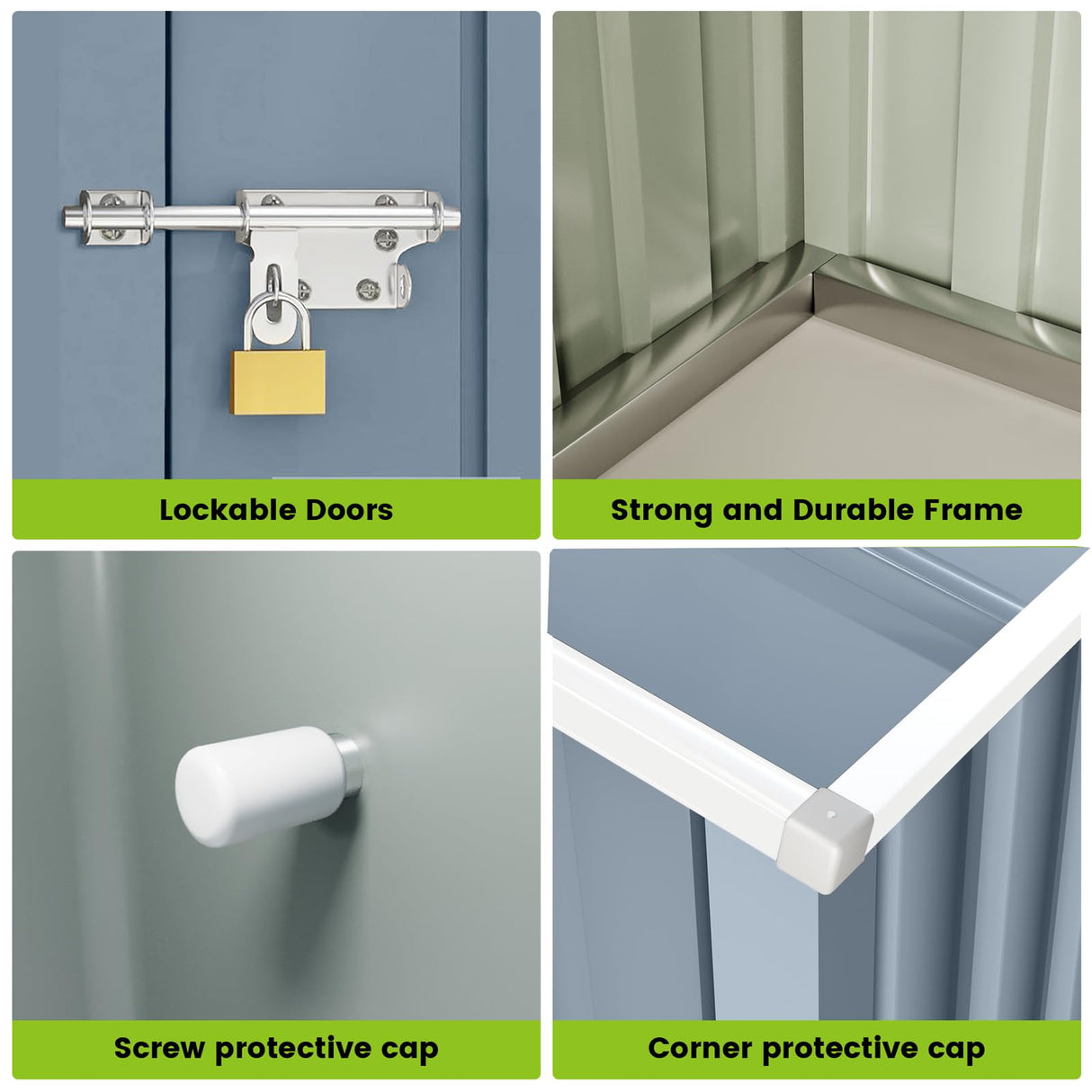 8x12 FT Outdoor Metal Storage Shed, Large Metal Storage Sheds with Sturdy Frame Structure, Garden Tool Shed with Lockable Door for Garden, Lawn, Backyard, Gray CuisinSmart