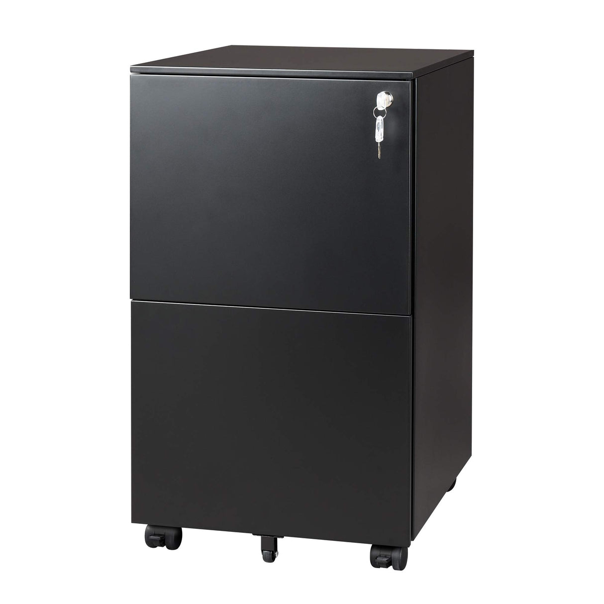 DEVAISE 2-Drawer Mobile File Cabinet with Lock, Commercial Vertical Cabinet in Black DEVAISE