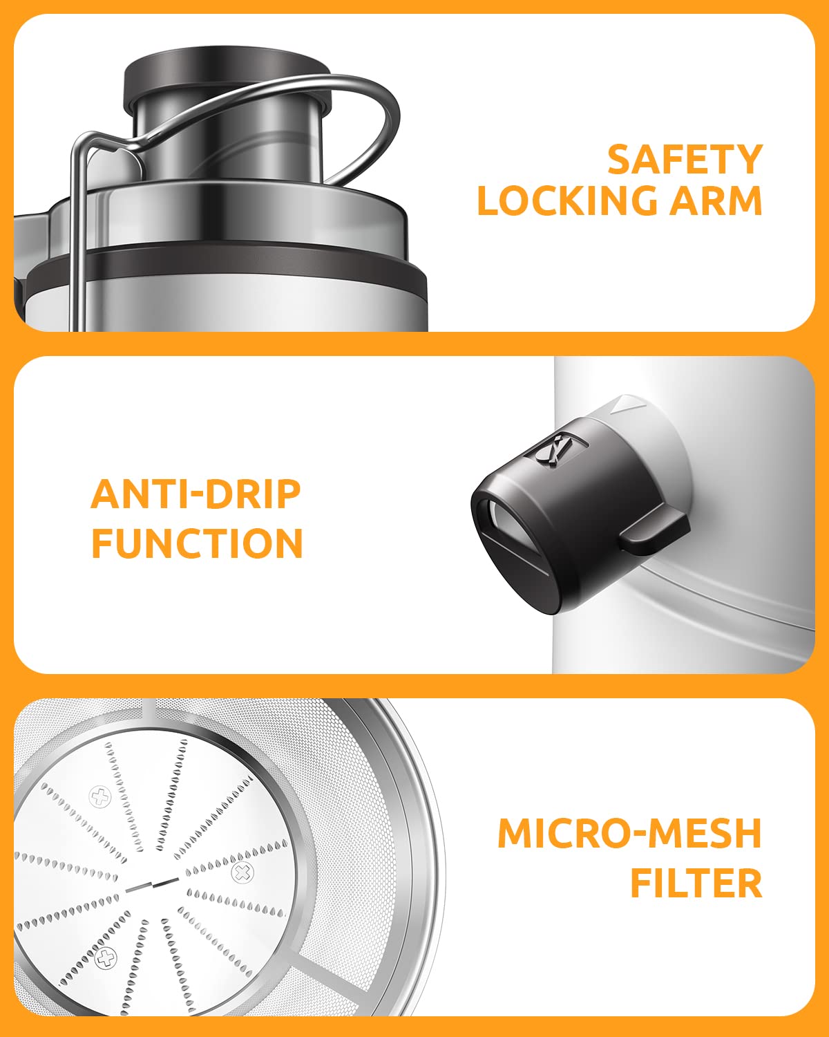 Juicer with 800W Motor, GDOR Juicer Machine with 3” Feed Chute, Dual Speeds Juice Maker for Fruits and Veggies, Anti-Drip Function Centrifugal Juicer, Include Cleaning Brush, BPA-Free, White GDOR