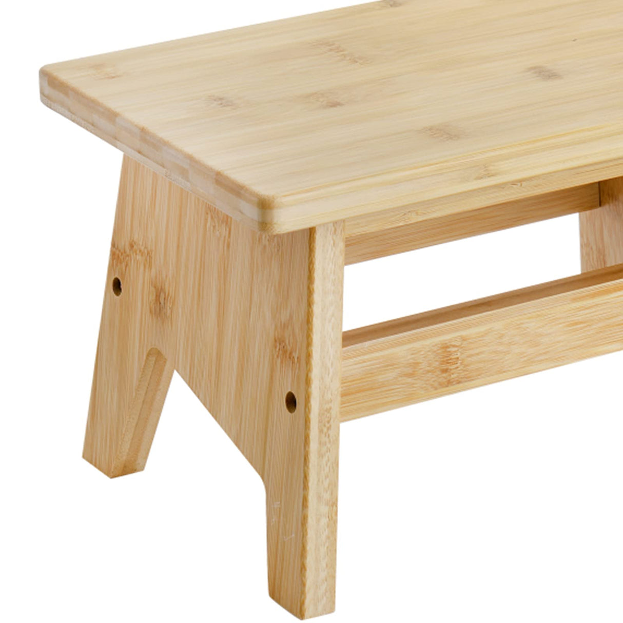 Lyellfe Bamboo Step Stool, Non-Slip One Step Stool, Potty Training Stool, Portable Sturdy Bedside Stool for High Beds, Kids Adults, Support up to 300lbs, Easy Assembly Lyellfe