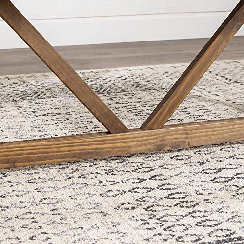 Walker Edison Modern Farmhouse Small Kitchen Furniture Dining Room Table Wood, 72 Inch, Grey and Brown Walker Edison