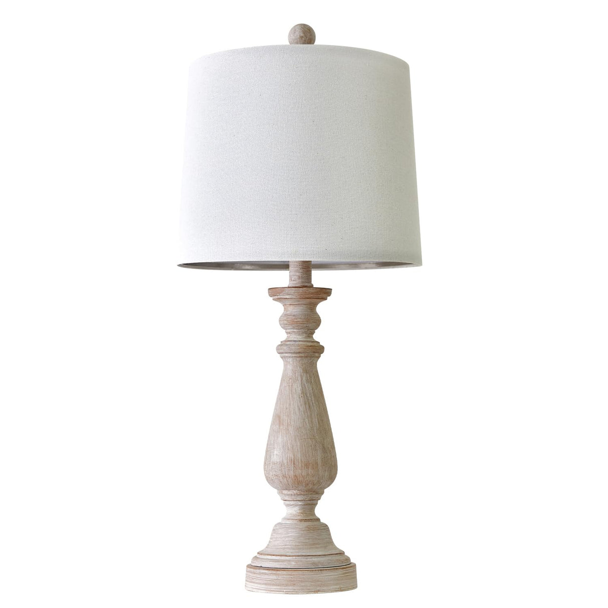 PORTRES 24.5" Mid Century Single Table Lamp for Living Room Farmhouse Linen Bedside Lamps for Bedroom Kids Room Dorm Office Rustic Lamps for End Table Nigntstand Resin PORTRES