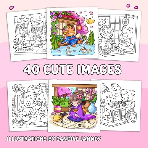 Cozy Japan: Cute Coloring Book for Adults and Teens with Charming Characters and Delightful Japanese Scenes for Relaxation (Cozy Coloring Books) WoodArtSupply