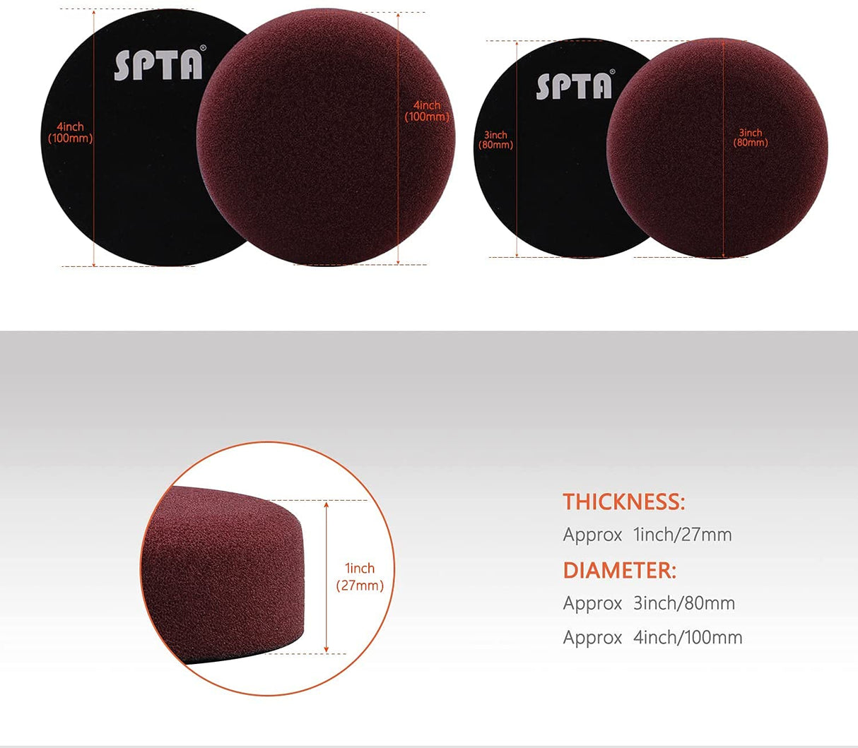 Buffer Polisher, SPTA Orbital Car Polisher 3 Inch 10mm/780W Variable Speed Orbit Dual Action Polisher Auto Detailing Tools With DA Polishing Pads+Sanding Discs+Pad Conditioning Brush+Scratch Remover SPTA