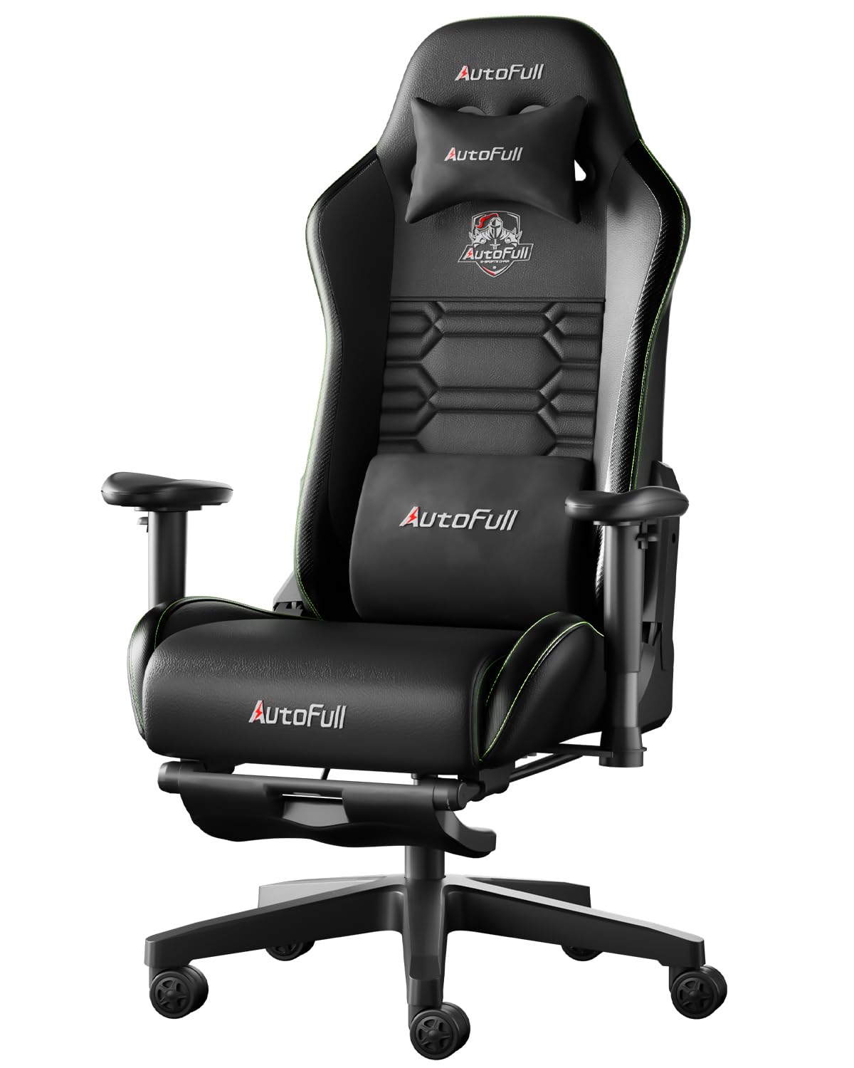 AutoFull Gaming Chair, Racing Style Gaming Chair with Velvet Material Ergonomic Lumbar Support,Adjustable High Back PU Leather PC Chair,Dark AutoFull