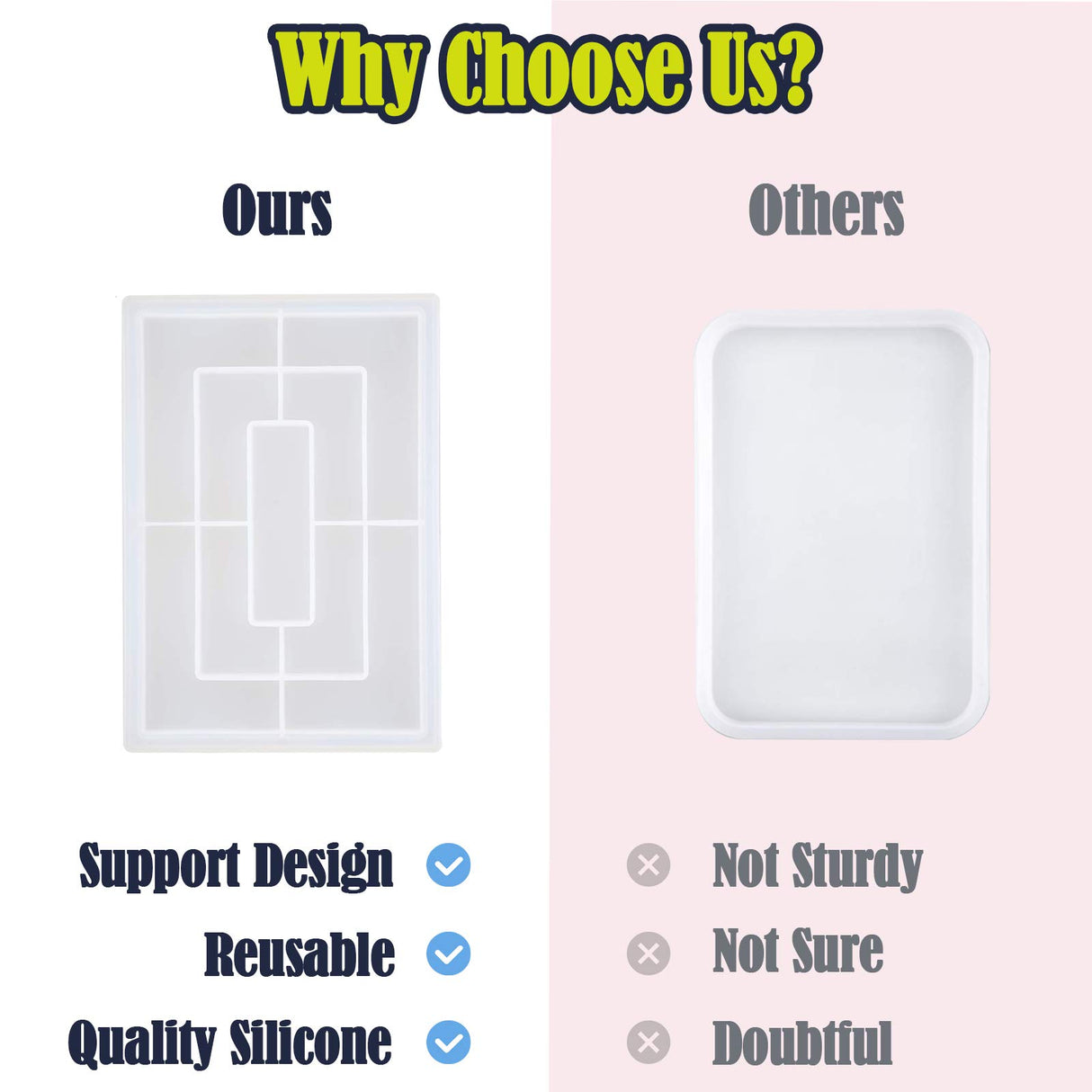 Vusnud Rolling Tray Resin Mold, Large Silicone Epoxy Resin Mold Tray, Epoxy Molds for Resin Casting Vusnud