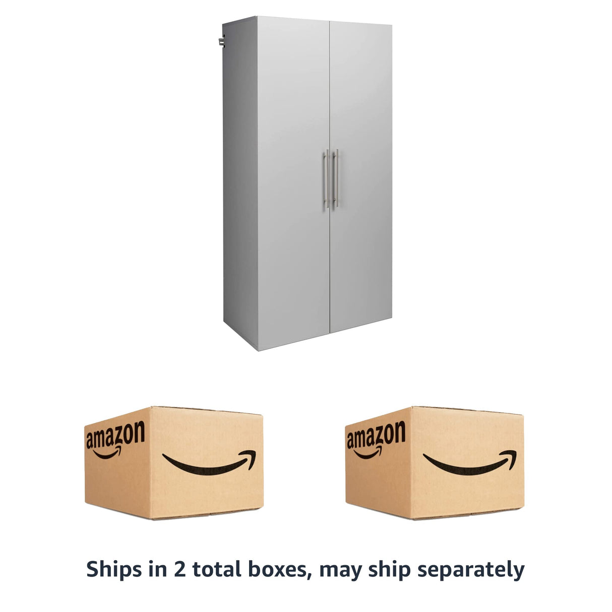 Prepac HangUps Large Storage Cabinet - Immaculate Light Gray 36" Cabinet with Storage Shelves and Doors; Ideal for Bin and General Storage Solutions Prepac