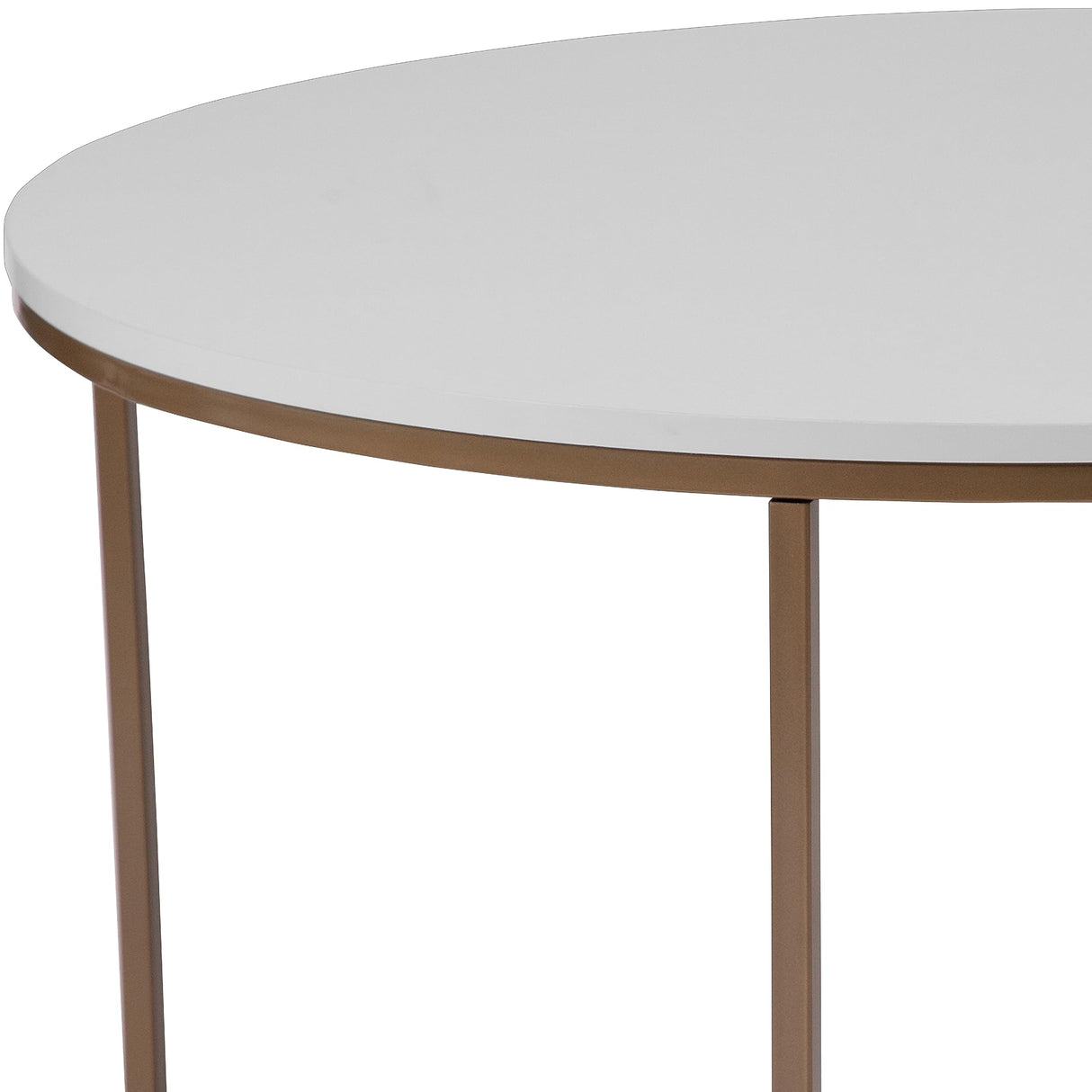 Flash Furniture Hampstead Collection Coffee Table - Modern White Finish Coffee Table - Crisscross Brushed Gold Frame Flash Furniture