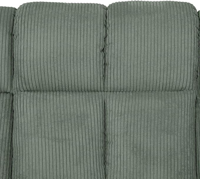 Ocstta Corduroy Recliner Sofa Set for Living Room,Reclining Loveseat/Couch/Chair Set Manual Reclining Sofa Set with Storage/Cup Holders for Living Room Office Home (Green, 3 Seater Sofa) Ocstta
