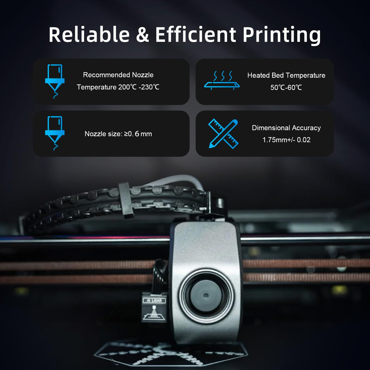 Geeetech TPU Filament 1.75mm, 500g (1.1lbs) Spool – 95A Flexible 3D Filament with High Elasticity, Dimensional Accuracy ±0.02mm, Fits Most FDM Printers, Black Geeetech