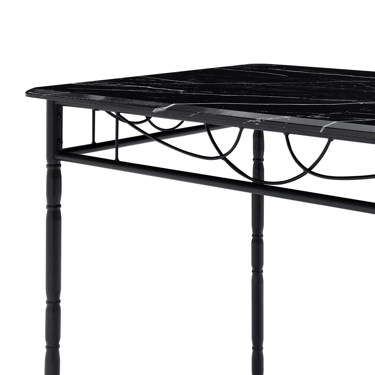 VECELO 5-Piece Dining Set - Industrial Counter Height Table and 4 Chairs for Kitchen & Breakfast Nook VECELO