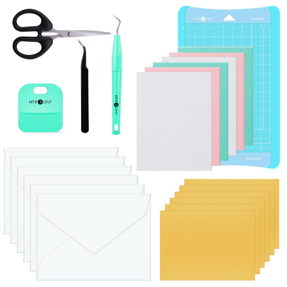 HTVRONT Insert Cards Bundle for Cricut Joy-Card Making Kit Include Insert Cards, Folded Cardstock, Envelope, Weeding Tools, Cricut Joy Card Mat, Suitable for DIY Valentine, Birthday, Holiday Card HTVRONT