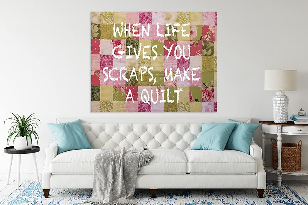 Diamond Painting Adult Painting Kits Colourful Patchwork Quilt Positive Inspiring Quote Home Bedroom Living Room Art Wall Decoration 12"x16" Puzzle art