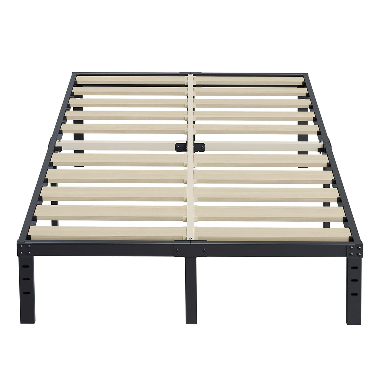 ZIYOO Queen Bed Frame 14 inch High 3 Inches Wide Wood Slats with Heavy Duty 3500 Pounds Support for Mattress, No Box Spring Needed, Easy Assembly, Noise Free ZIYOO