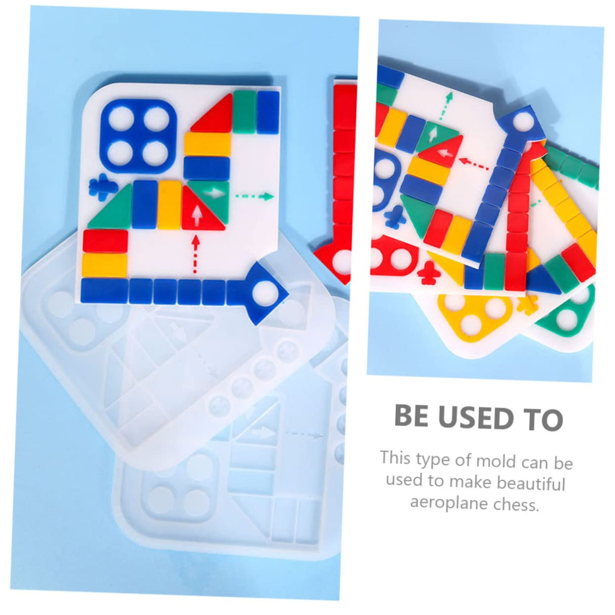 VILLCASE 2pcs Aeroplane Chess Puzzle Play Chess Mold Chess Board Resin Chess Board Game Mold DIY Silicone Chess Board Mold Silicone Molds Resin Molds Chess Table 3D Epoxy Toy VILLCASE