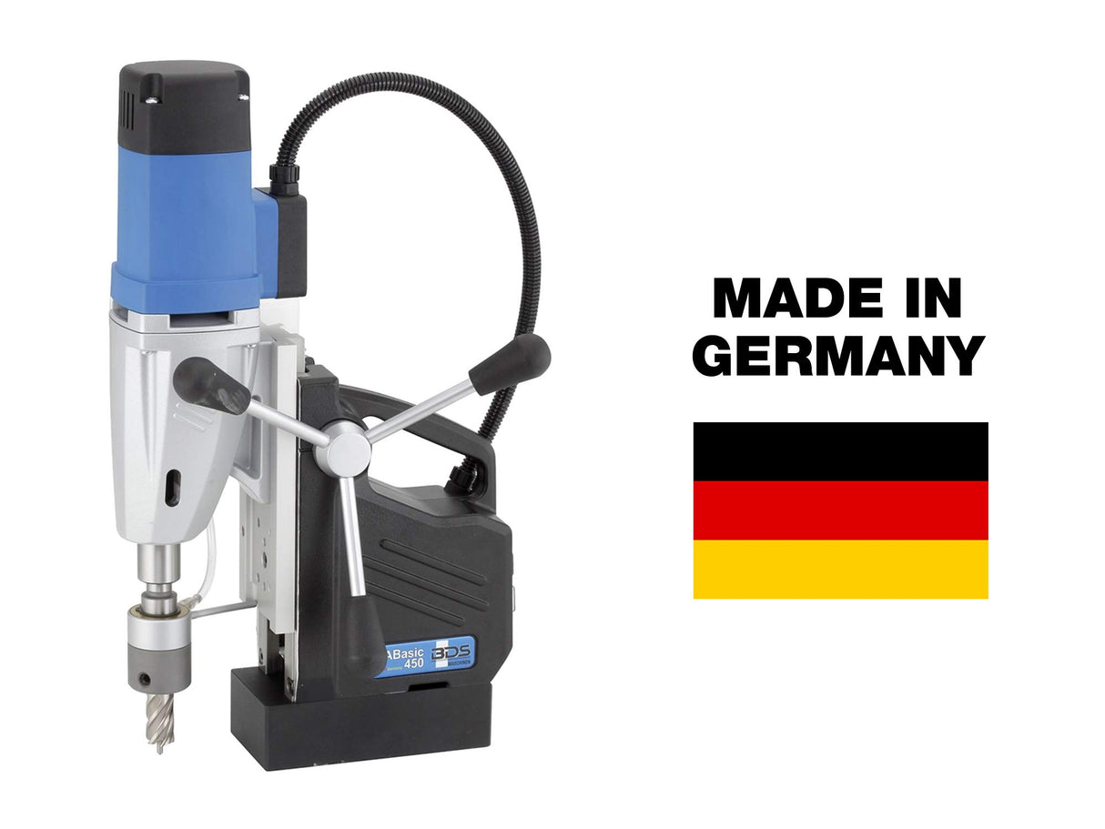 C.S. Unitec MABasic 450 Portable Magnetic Drill Press | 1150W 2-Speed Benchtop Power Drill Machine w/up to 1-3/4" Diameter & 6-1/3" Depth of Cut | Oil Bottle Included CS Unitec