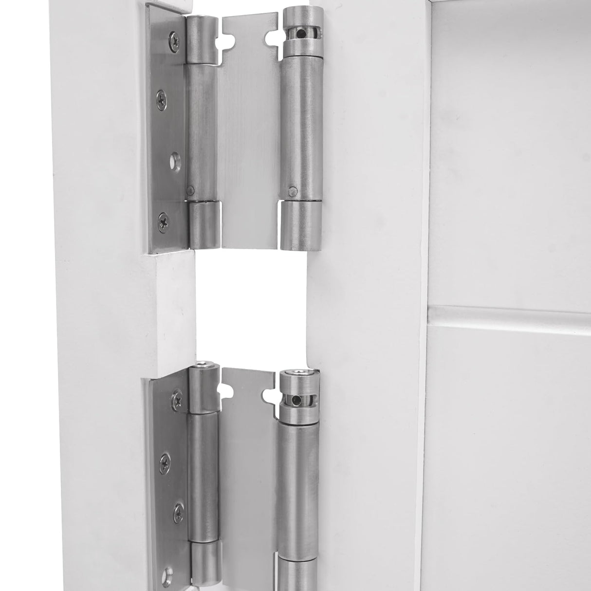 Swinging Door Solid Wood Cafe Swinging Door Porch Entrance Swinging Door 180° Opening Angle White for Home Cafes Restaurants Bars Cash Registers 90 * 90cm/35.4 * 35.4in QIUTMER