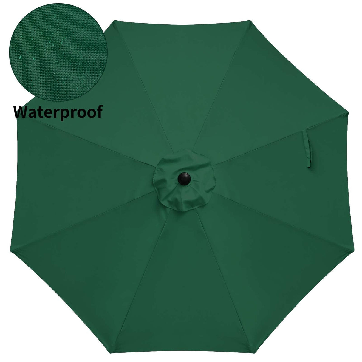 Simple Deluxe 9' Patio Umbrella Outdoor Table Market Yard Umbrella with Push Button Tilt/Crank, 8 Sturdy Ribs for Garden, Deck, Backyard, Pool, Green Simple Deluxe