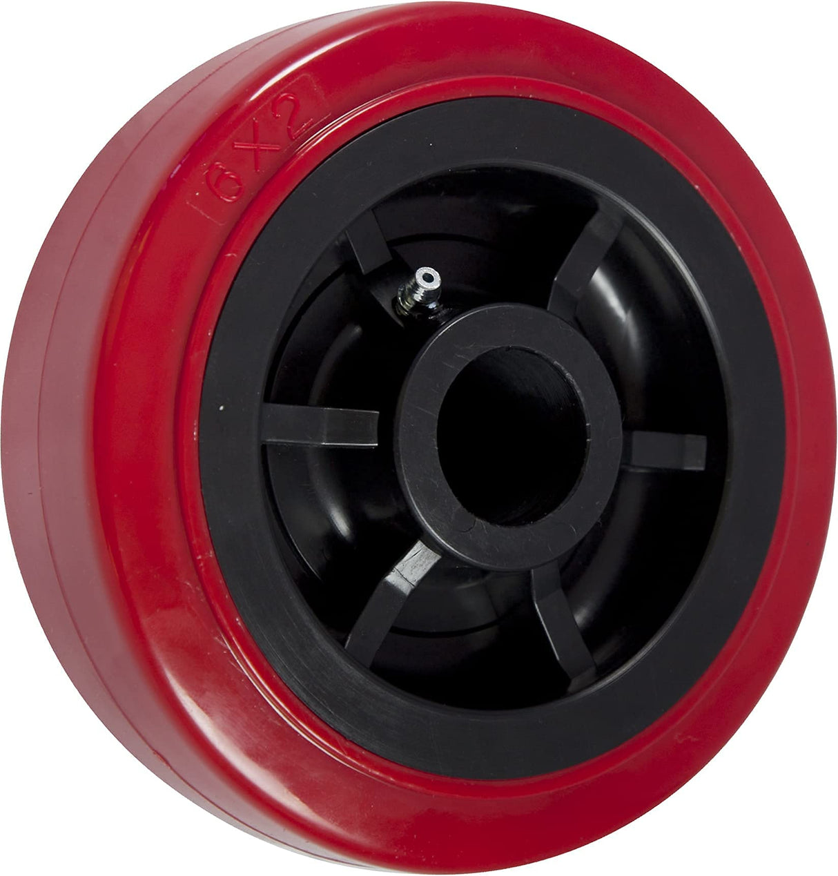 6 inch x 2 inch PRO-TECH Polyurethane Non-Marking Heavy Duty Swivel Casters, 3600 LBS Load Capacity, RED (4 Pack) - ICON 6660 Series ICONCASTERWHEELS