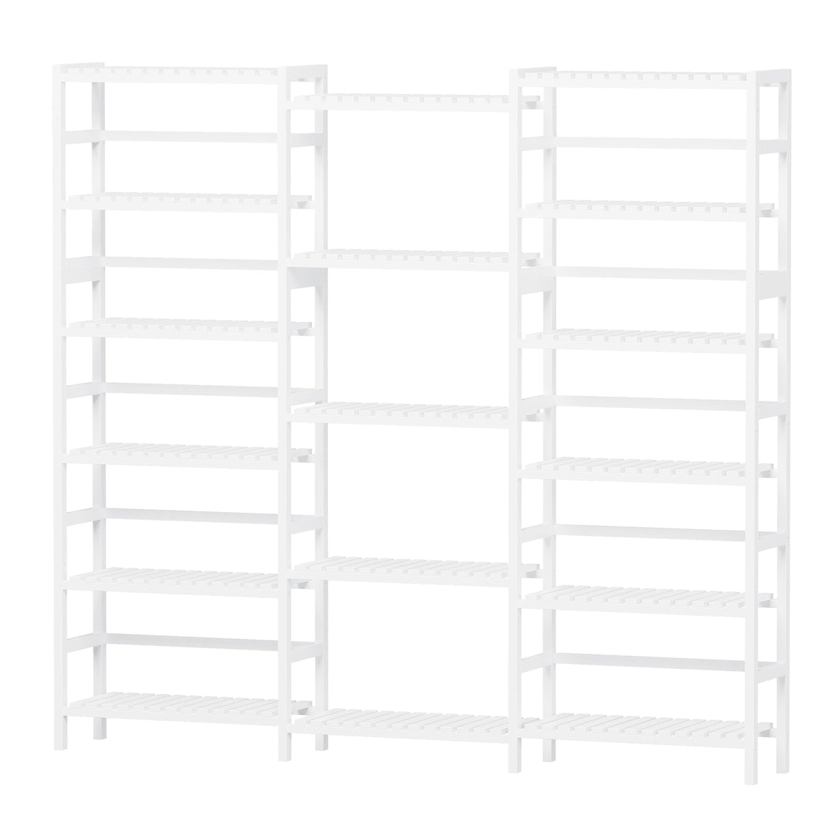 FOTOSOK Triple Wide 6-Tier Bookshelf and Bookcase,Large Freestanding Book Shelf with 17 Open Display Shelves, Tall Bookshelf Plant Flower Shelf Rack Storage Organizer Unit for Living Room, White FOTOSOK