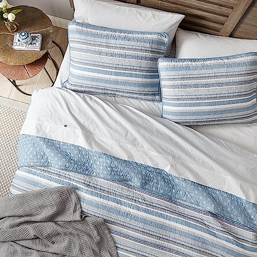 Nautica - Twin Quilt Set, Soft & Breathable Cotton Bedding with Medium Weight Feel, Reversible 2 Piece Bed Set with Matching Pillowcase (Jettison Grey)