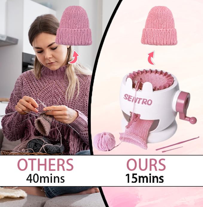 SENTRO Knitting Machine, 22 Needle Knitting Machines, Smart Circular Crochet Machine, Circular Knitting Machine, hat loom machine, knitting machines for adults, Sock Loom, Socks,Hat,Scarf,glove MericTop