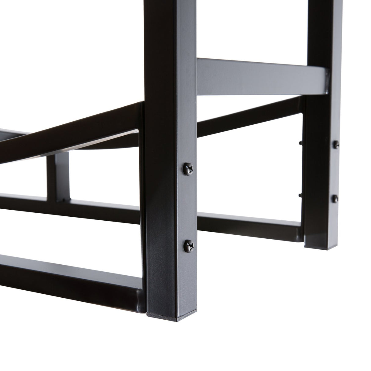 PHI VILLA Heavy Duty Firewood Racks Indoor/Outdoor Log Rack with Kindling Holder, 30 Inches Tall, Black PHI VILLA