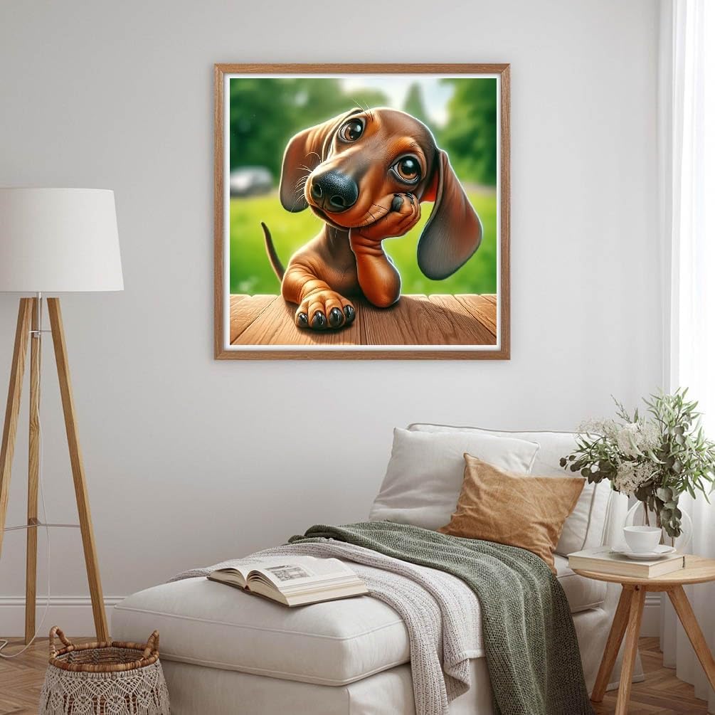 MOMDEDP Diamond Painting Kits for Adults DIY 5D Diamond Art Paint with Round Diamonds Full Dril Gem Dog Art Painting Kit for Beginners Home Wall Decor Gifts 12x12inch MOMDEDP