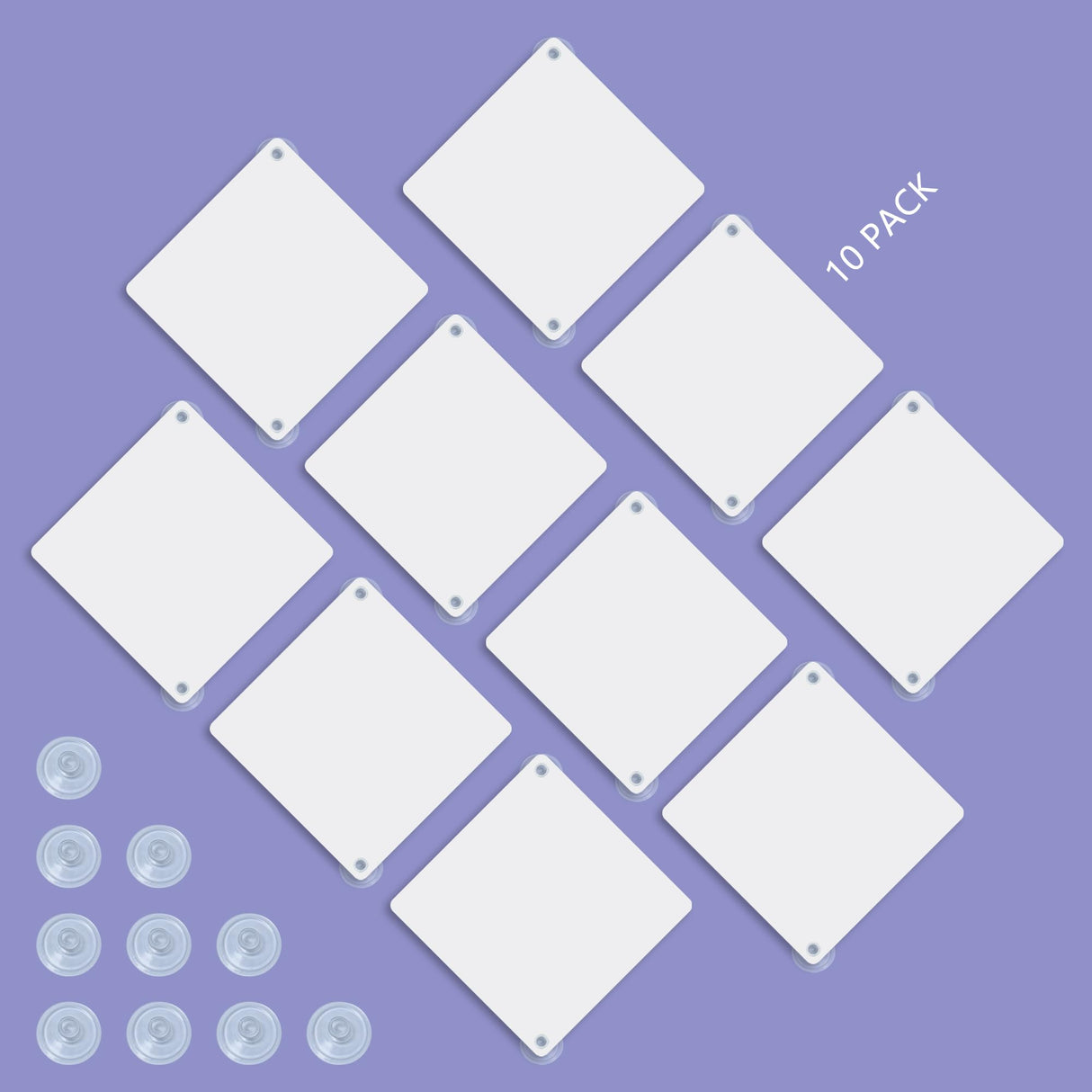 Metal Sublimation Signs, 10 Pack 6" x 6" Sublimation Blanks Suction Cup Car Window Sign Honysoal