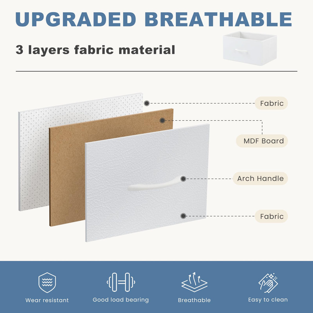 DUMOS Nightstand Small Dresser with 2 Fabric Drawers Side Tables Bedroom End Table Kids Bedside Storage Furniture for 20 inch Tall Night Stand for Closet, Entryway, College Dorm, White(2 Pack) DUMOS