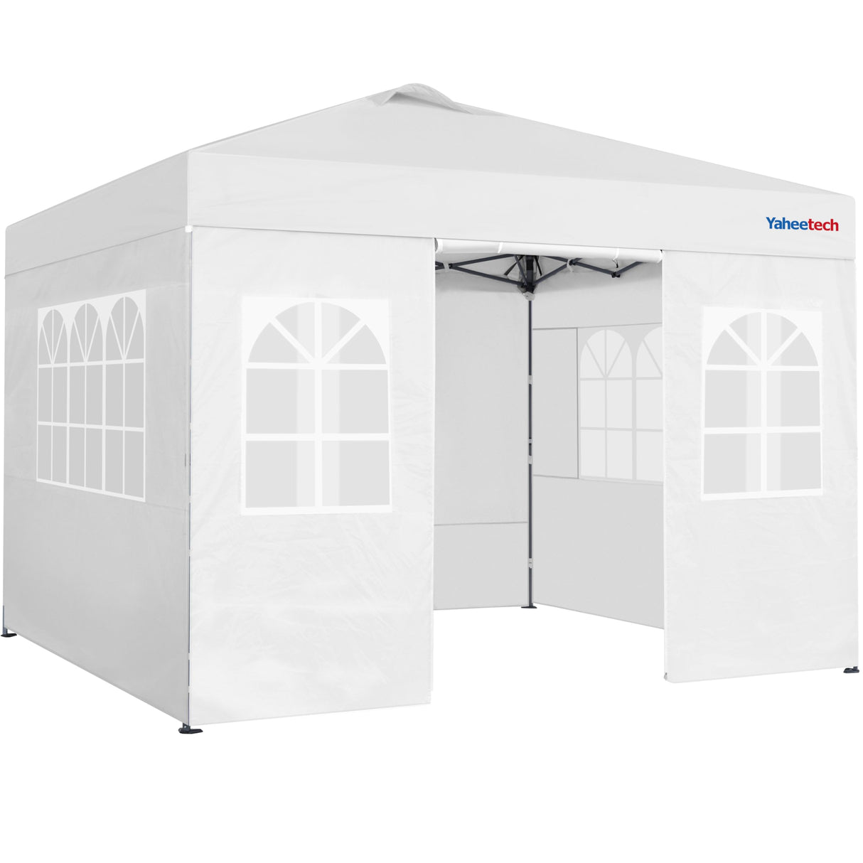 Yaheetech 10x10 FT Pop Up Canopy Tent with 4 Side Walls & One-Push Setup & Roller Bag, Outdoor Heavy-Duty Instant Event Tent for Garden/Wedding/Party, White Yaheetech