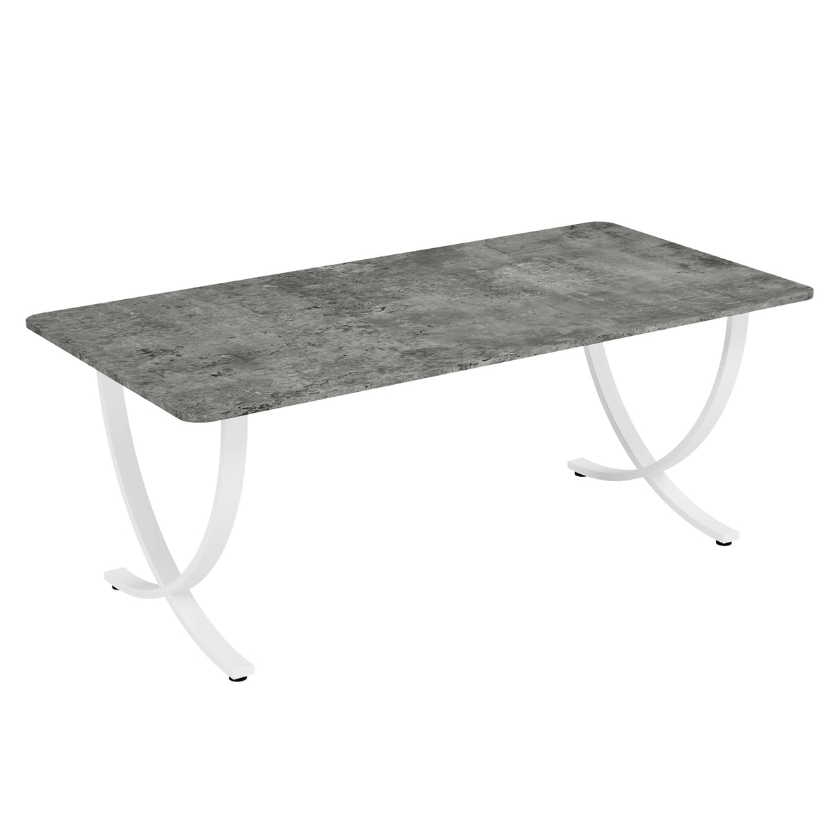 Tribesigns Executive Desk, 63” W x 31.5” D Large Office Desk, Modern Computer Desk Conference Table Meeting Room Table, Business Furniture for Home Office, Gray and White Tribesigns
