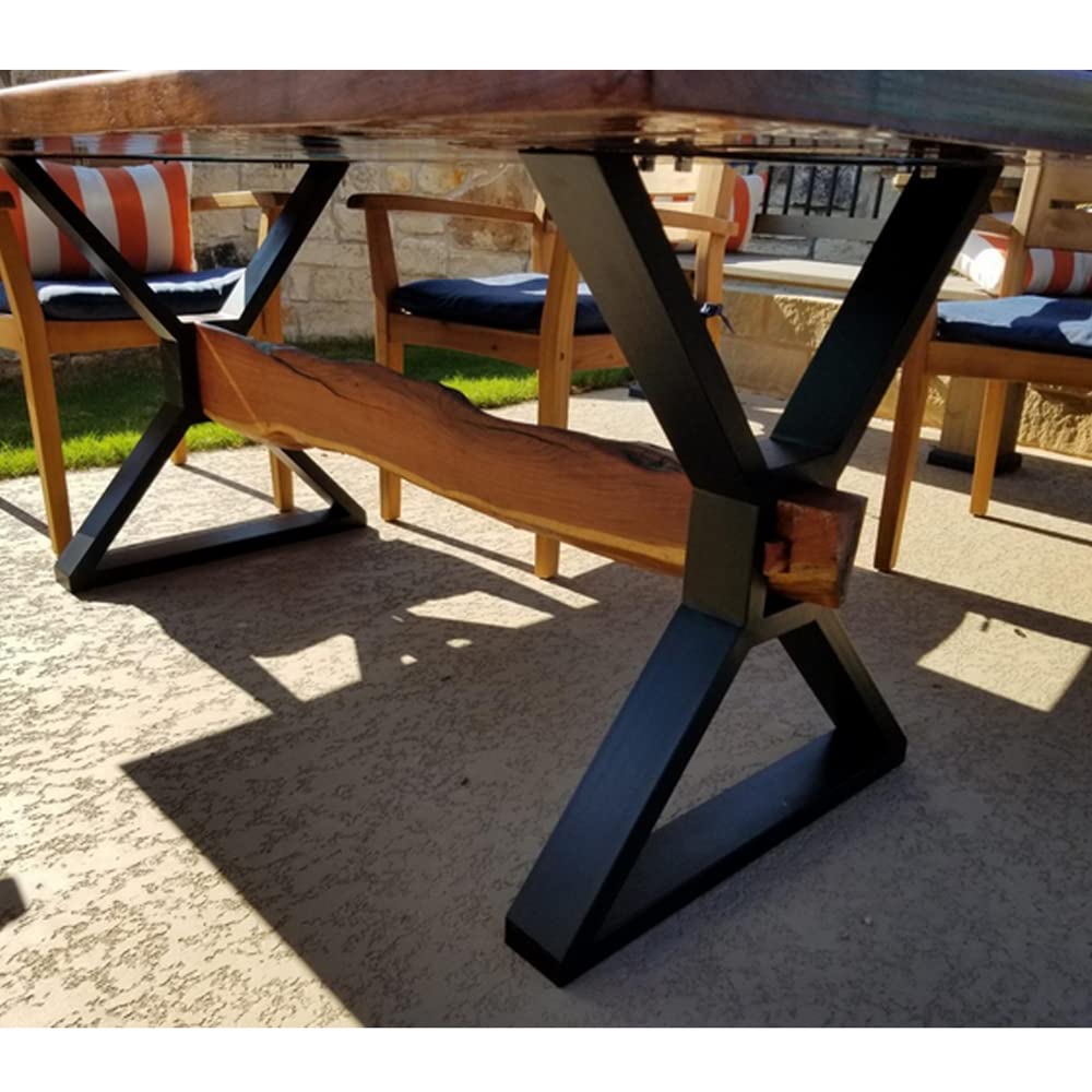 HEONITURE Metal Table Legs - Heavy Duty Desk & Furniture Legs, Modern Industrial Set of 2 (28" Height, 23.6" Wide) HEONITURE