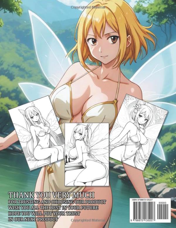 Sexy Fairy Coloring Book: NSFW Adult Coloring Book Featuring Bold and Provocative Designs. (Sexy girls anime art coloring book) Lindesa