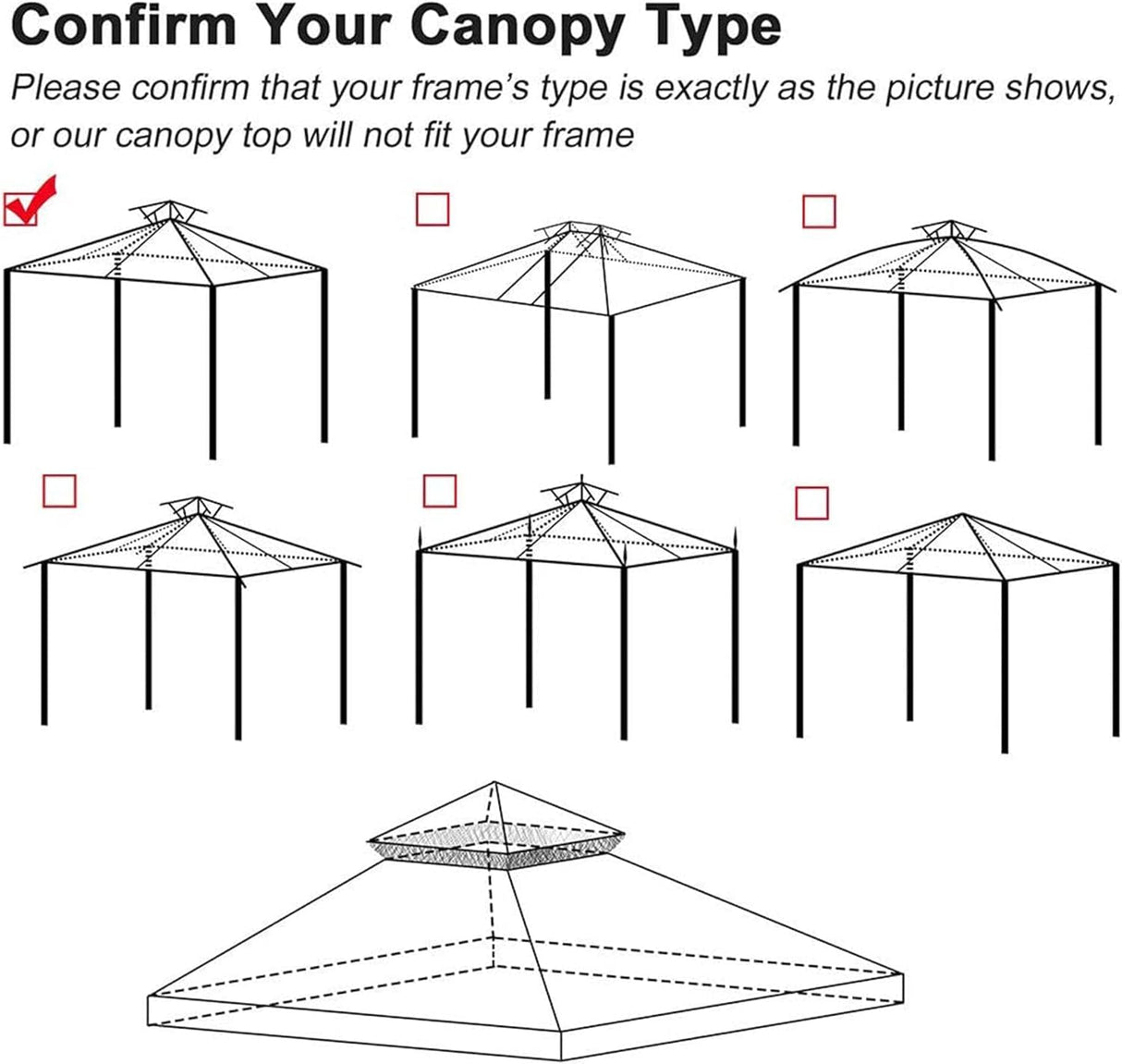 FORALEBEN 10' x 10' Gazebo Replacement Canopy Top Cover for 2 Tier Canopy Patio Garden Gazebo Outdoor BBQ Roof Cover Shelter (Taupe) FORALEBEN