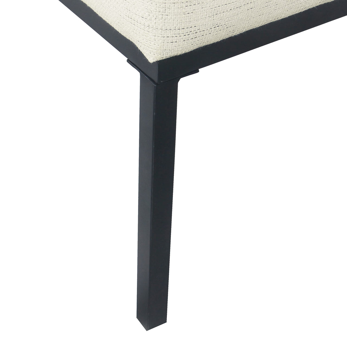 HomePop Tufted Metal Bench - Stain-Resistant Cream Woven HomePop