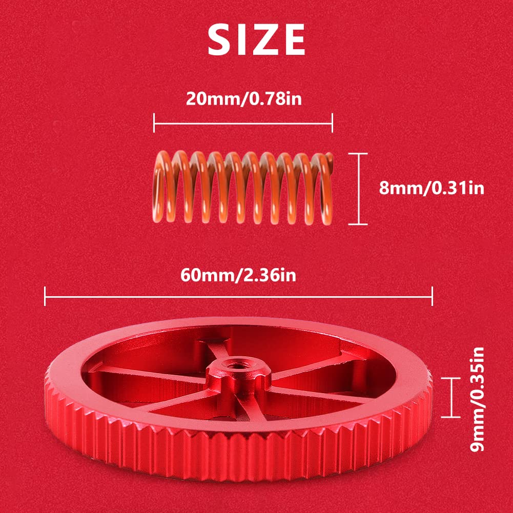 Creality Official Metal Leveling Nuts and Springs Upgraded Set for Ender 3/3 Pro/3 V2/3 Max, Ender 5/5 Plus/ 5 Pro, CR 10 Series 3D Printer Kit for Bed Staying Level (4Pcs) Creality
