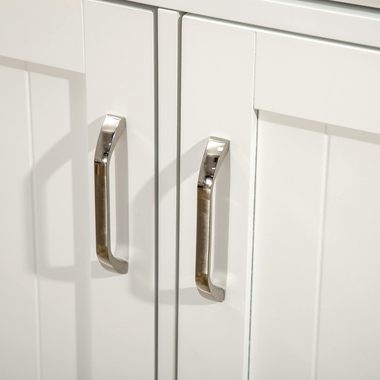 HOMCOM Kitchen Island with Storage Cabinet and 2-Level Rubber Wood Tabletop, Island Table with Adjustable Shelves and Drawers, White HOMCOM