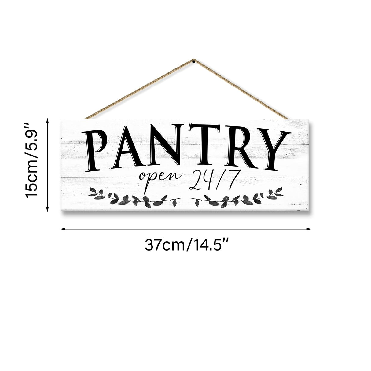 1 KINGO Rustic Pantry Signs Wall Decor: Farmhouse Kitchen Wall Art 6" x 14.5" Canvas Print Decorative Plaque Wall Hanging Open 24/7 Sign for Pantry Dining Room Home Decor 1 KINGO